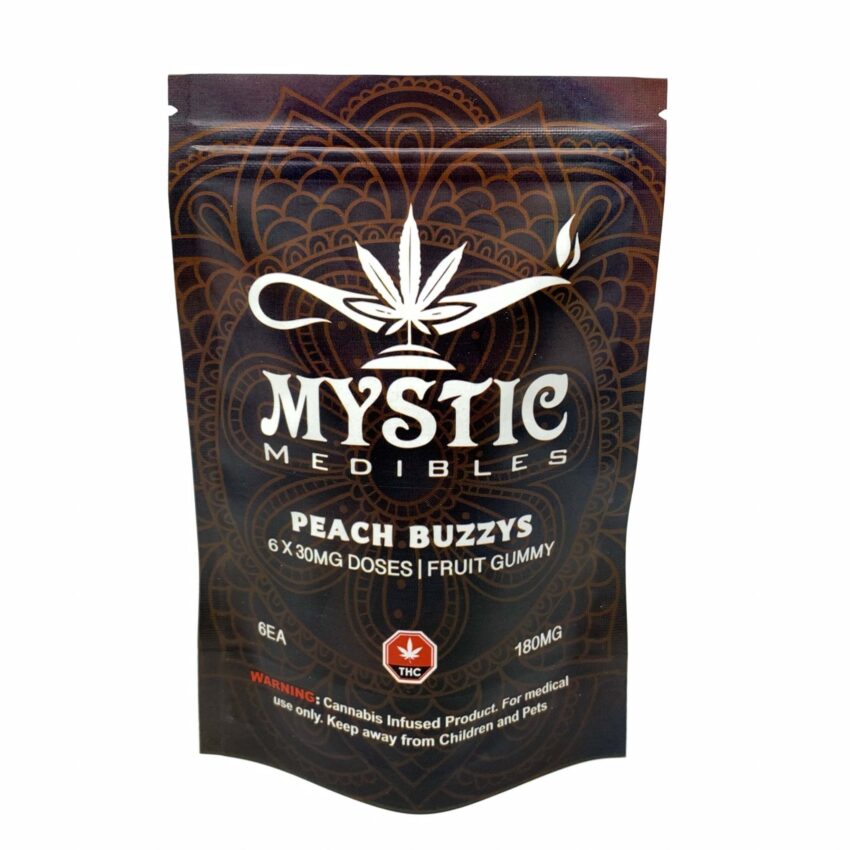 Peach Buzzys by Mystic Medibles (180mg THC)